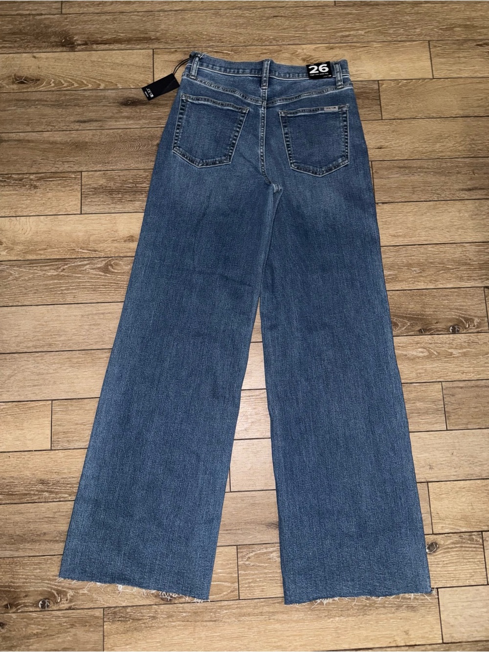 NEW Joe's High Rise Wide-Leg Raw Hem Empower Medium Wash Denim Blue Jeans 26x32 - Picture 2 of 12
